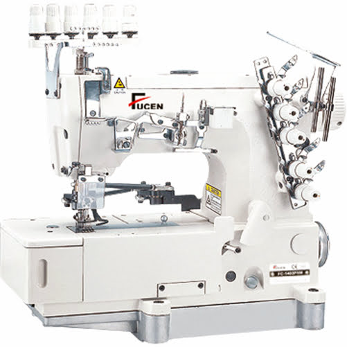 3 Needle Flatbed Double Chain Stitch Machine for Smocking. FC-1403-PSM