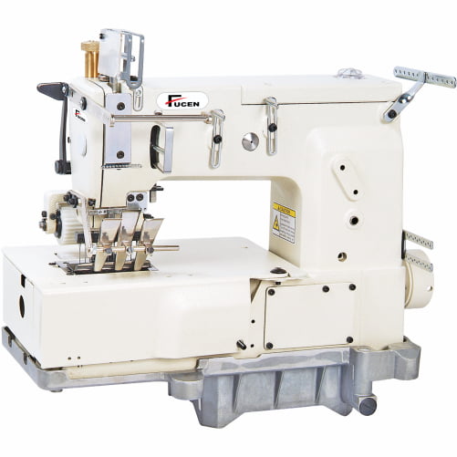 12 Needle Flatbed Double Chain Stitch Machine With Ruffling Device.