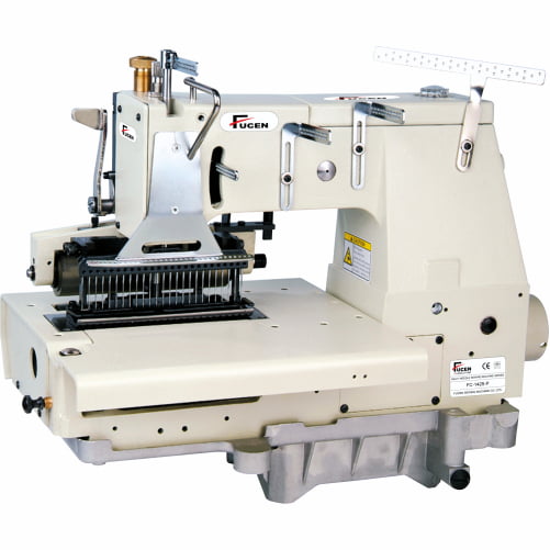 25 Needle Flatbed Double Chain Stitch Machine With Rear Puller.