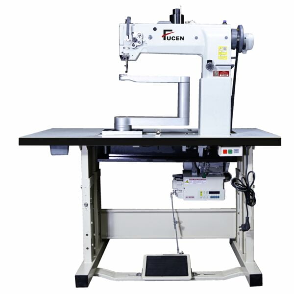 title FC-360D: Single Needle Unison Feed, 360 degrees of Horizontal rotation of curved High Left Side Post Bed sewing Machine.