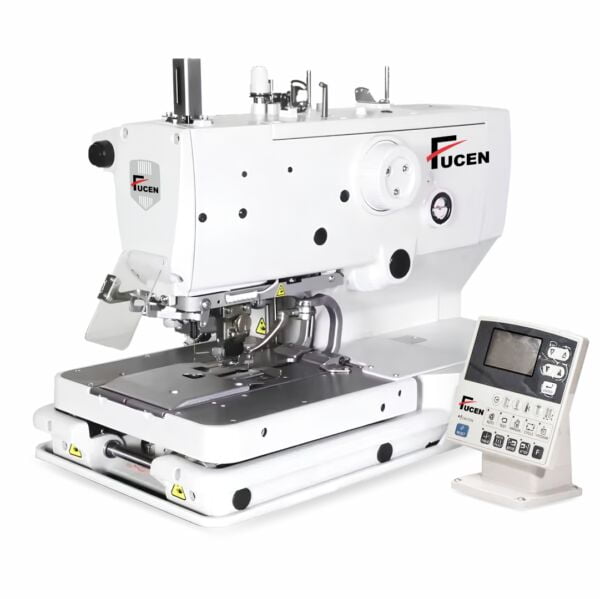 FC-9820-A/B: Computer Controlled, direct Drive High Speed Eyelet Button Hole Sewing Machine.