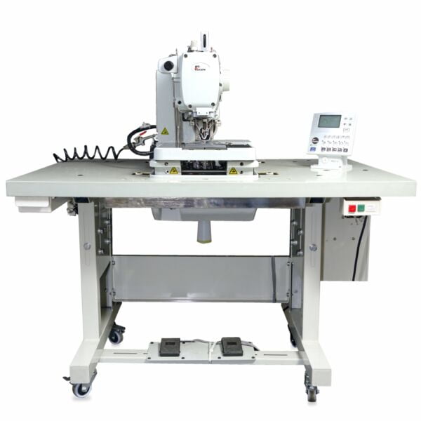 title FC-9820-A/B: Computer Controlled, direct Drive High Speed Eyelet Button Hole Sewing Machine.