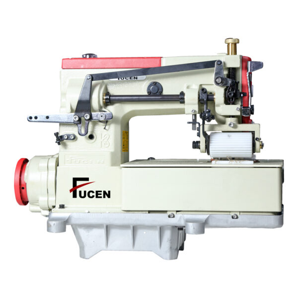 title FC-1412PMD-D: Direct drive 12 needle flatbed double chain stitch machine with rear puller and front metering device