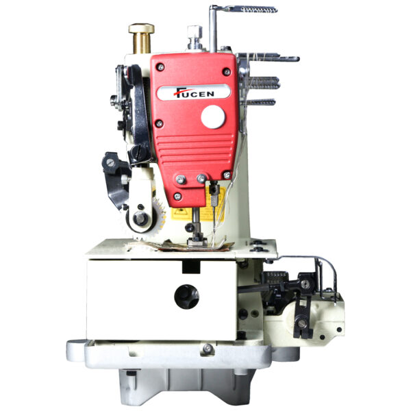 title FC-1412PMD-D: Direct drive 12 needle flatbed double chain stitch machine with rear puller and front metering device